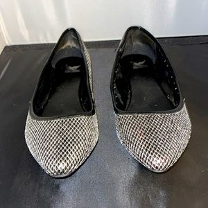 Shiekh | Pointed Toe Metallic Silver Flat Shoes